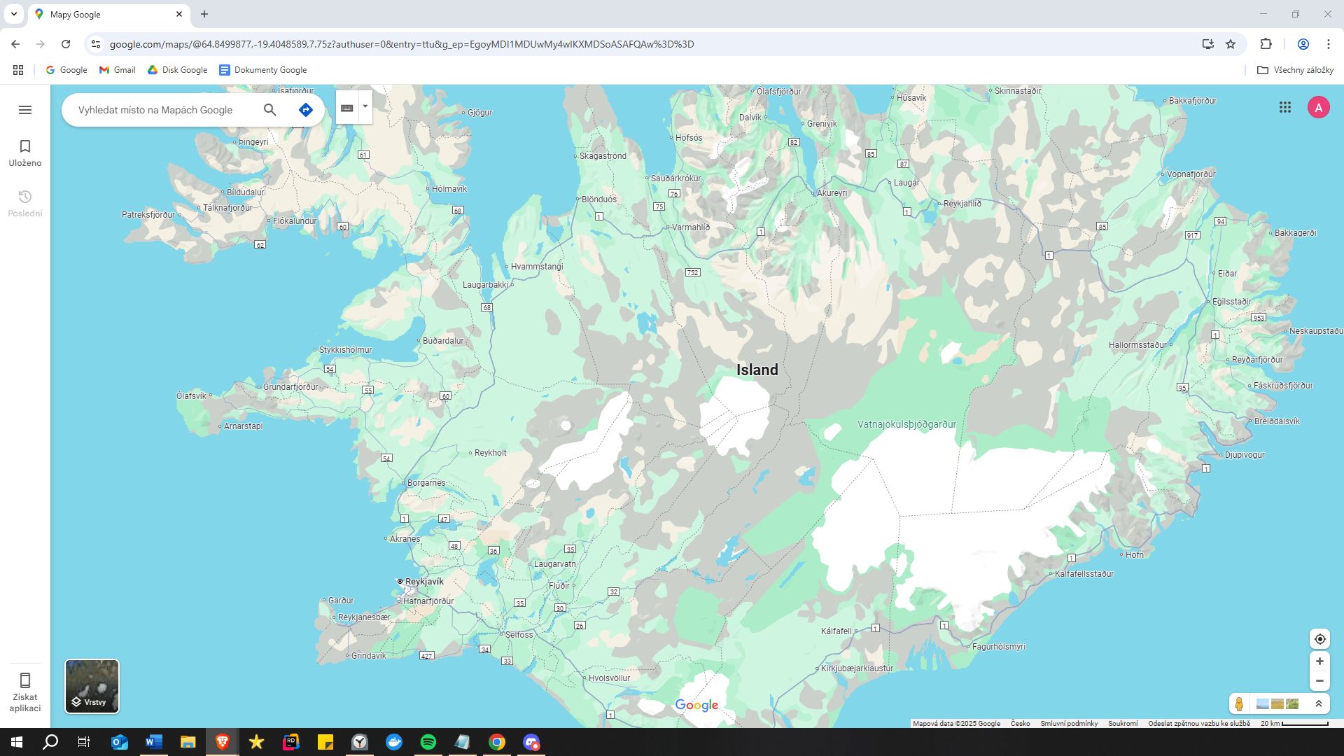 Google mapy - Základní ovládání PC