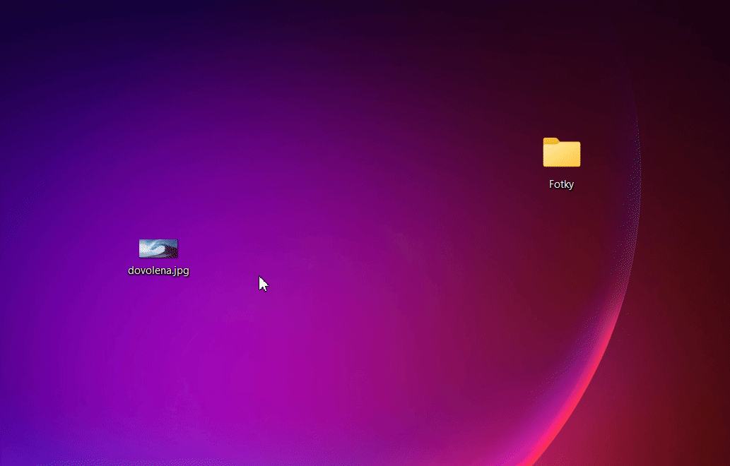 Přetahování souboru do složky - Základní ovládání PC