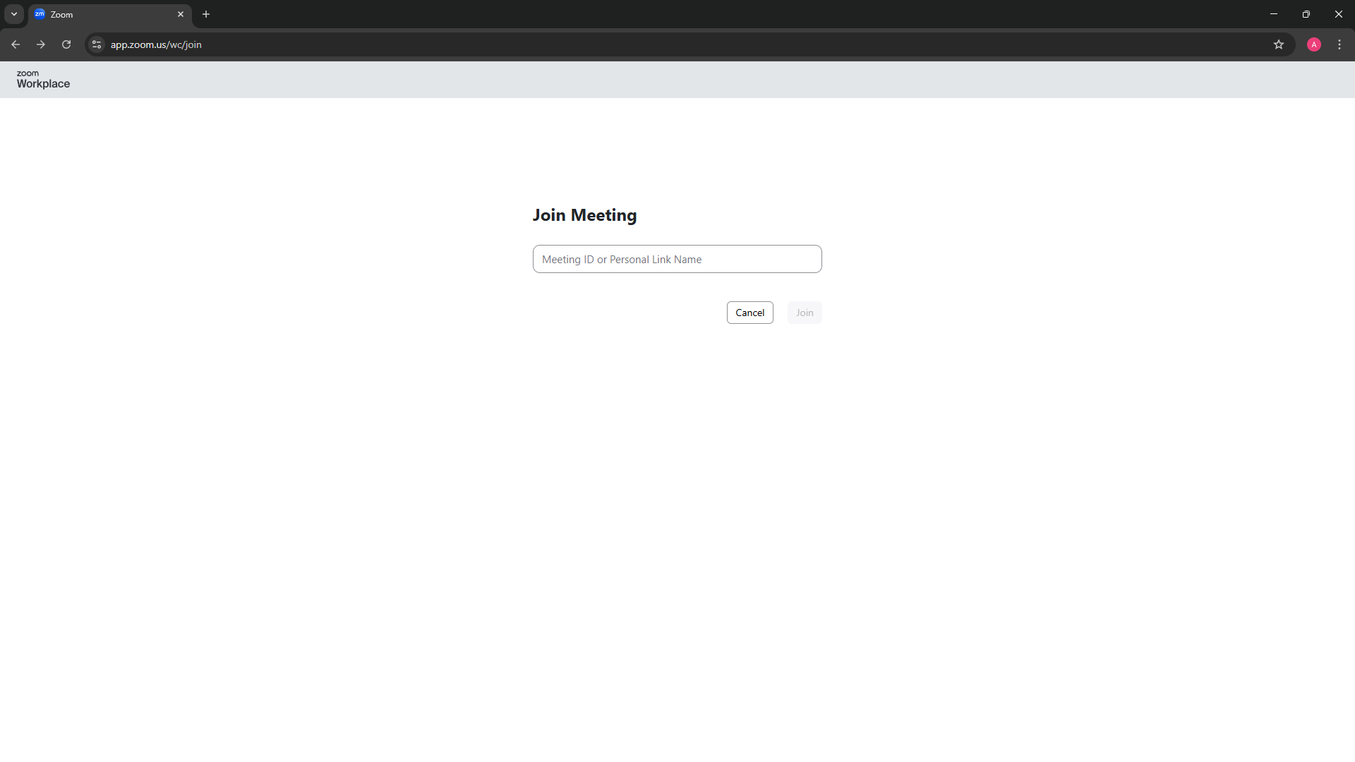 Webová aplikace Zoom