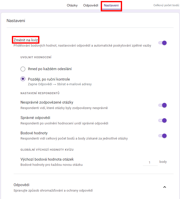 Nastavení - Základy - Google Formuláře (Forms)