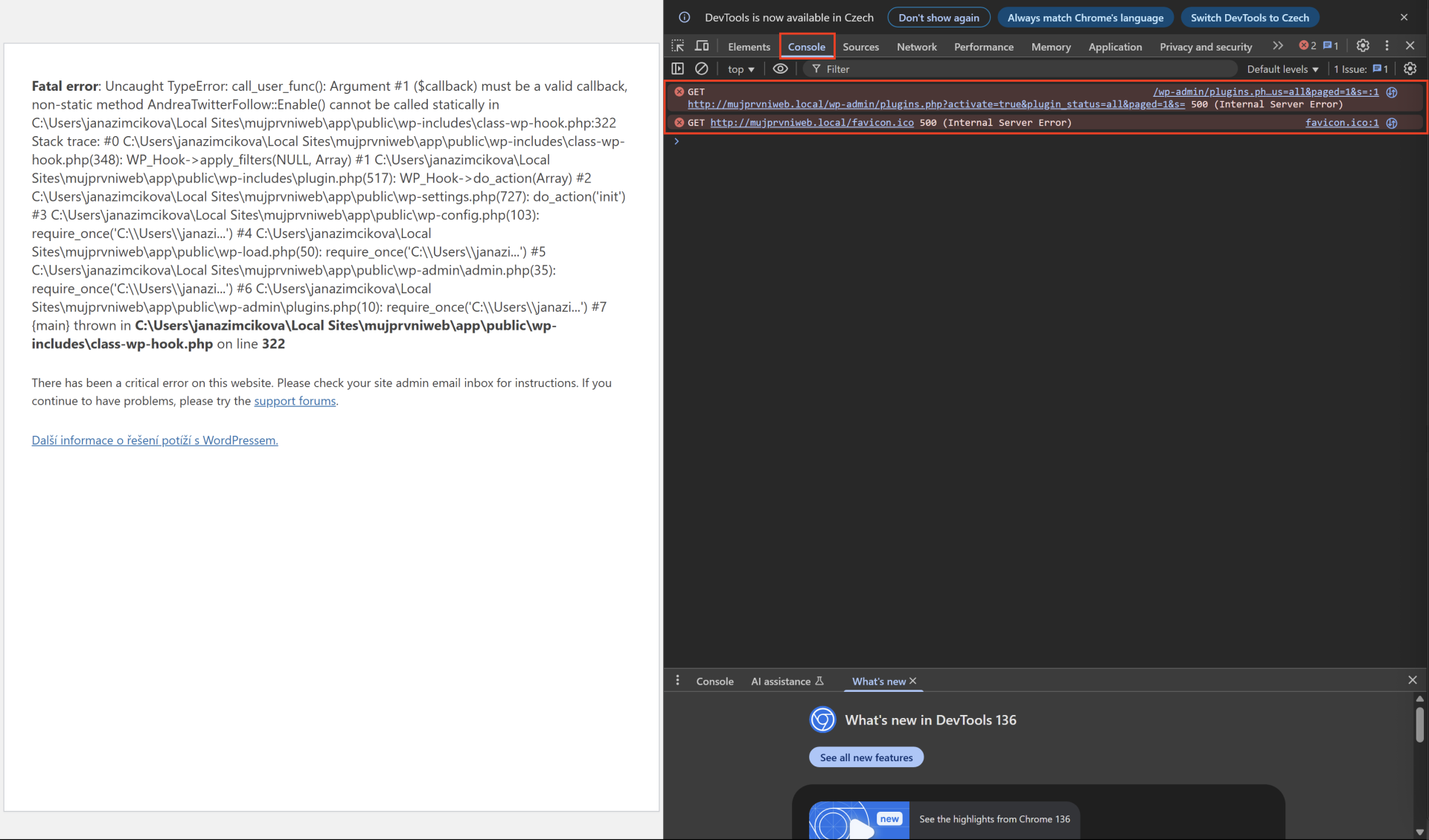 DevTools. - WordPress - Tvorba webů snadno a rychle