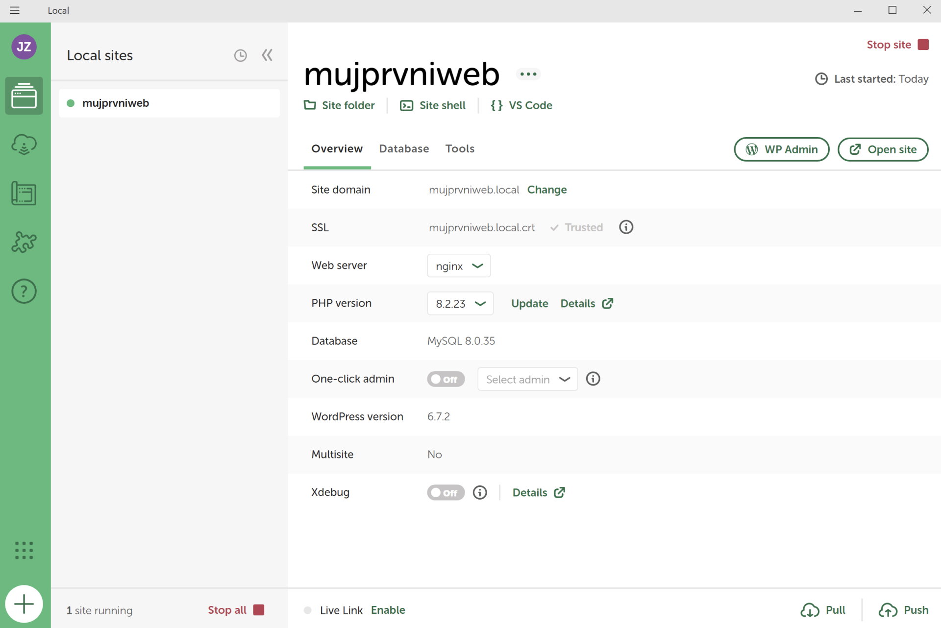 LocalWP. - WordPress - Tvorba webů snadno a rychle