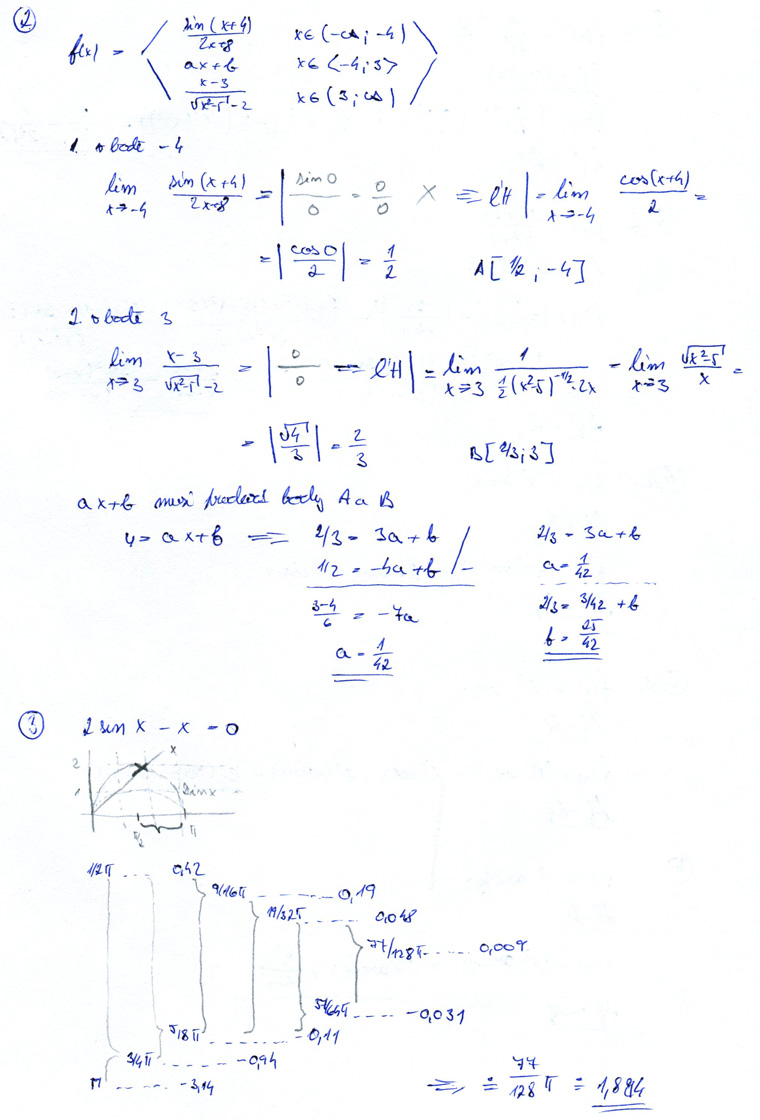 Matematická analýza – Spojitost funkce a derivace