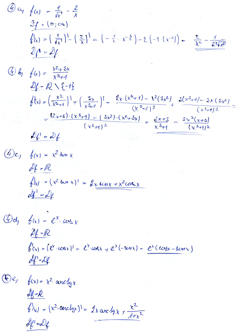Matematická analýza – Spojitost funkce a derivace