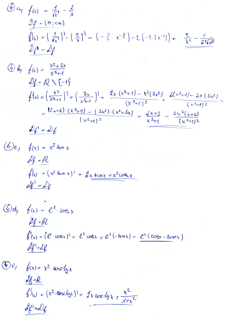 Matematická analýza – Spojitost funkce a derivace