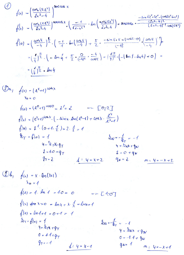 Matematická analýza – Opakování