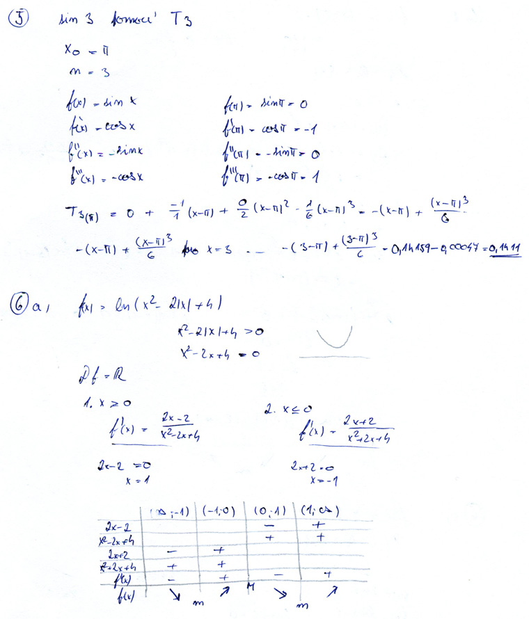 Matematická analýza – Opakování