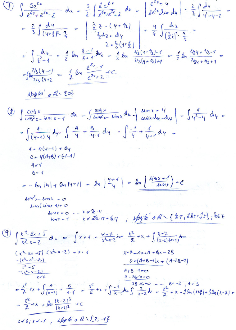 Matematická analýza – Neurčitý integrál 2